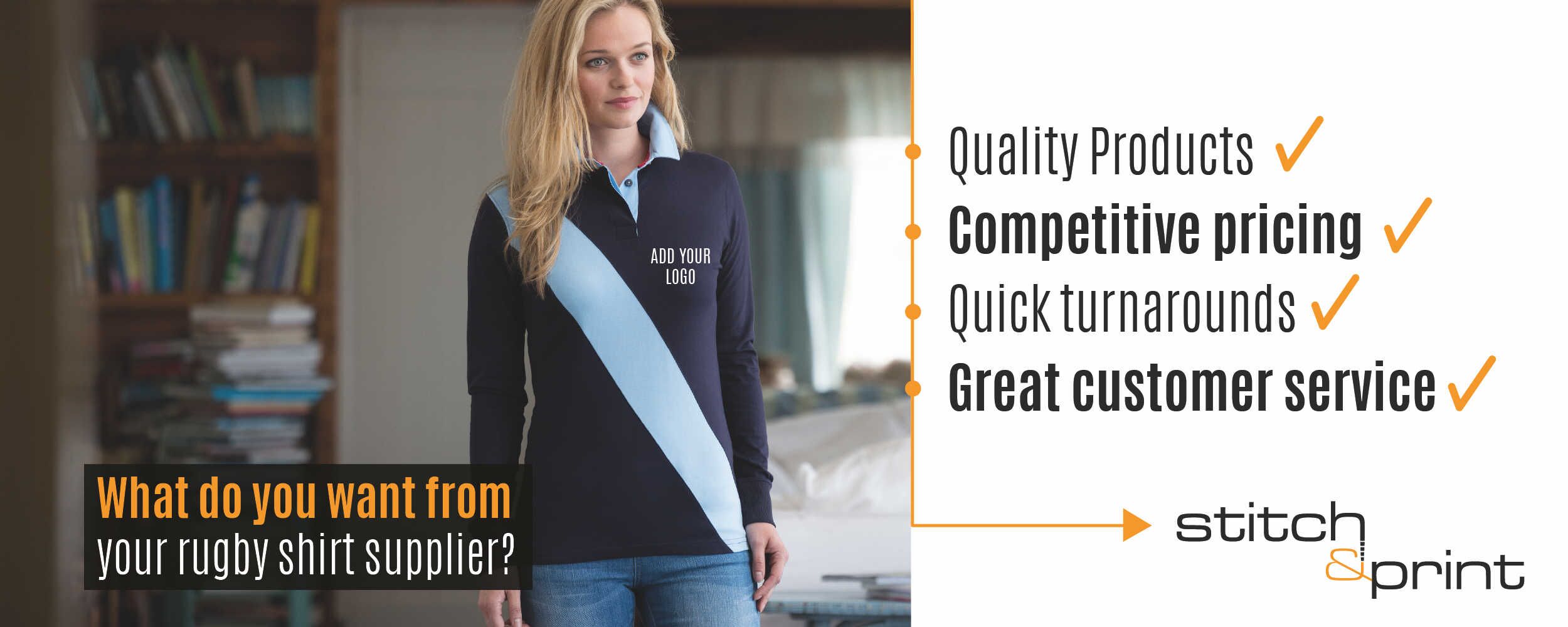Rugby Shirts For Work Custom Embroidery Stitch Print